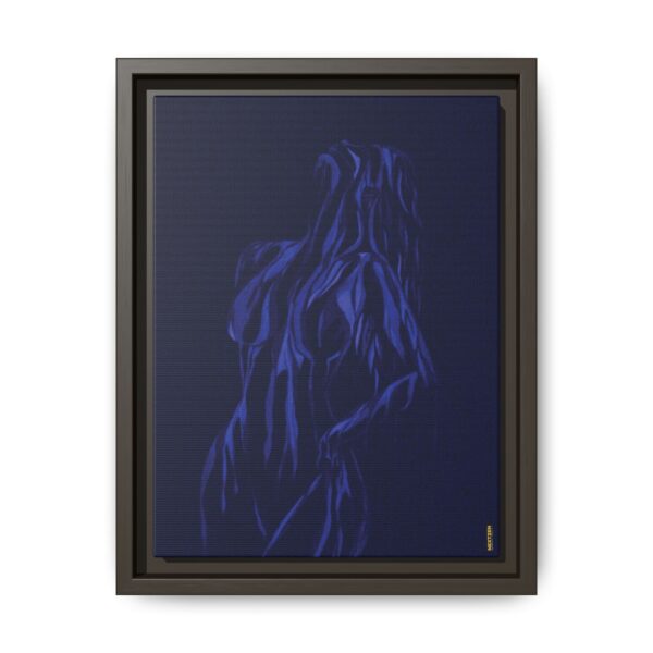 Lover Club Framed Matte Canvas Print — Dark Minimalist Romance Wall Art