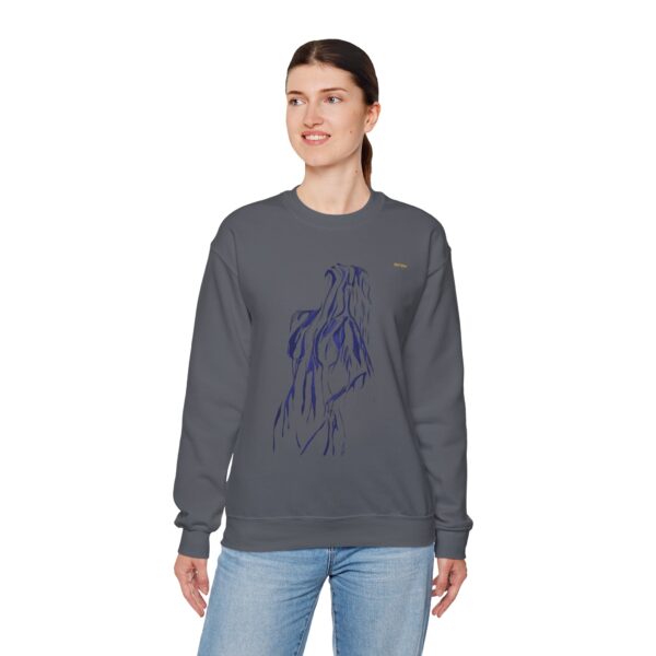 Crewneck Sweatshirt — Abstract Dot Art Female Silhouette Graphic