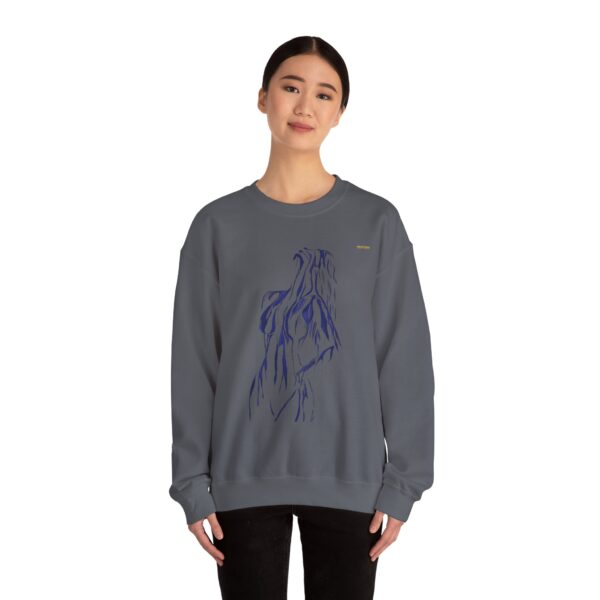 Crewneck Sweatshirt — Abstract Dot Art Female Silhouette Graphic