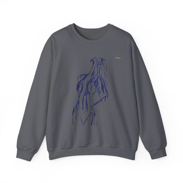 Crewneck Sweatshirt — Abstract Dot Art Female Silhouette Graphic