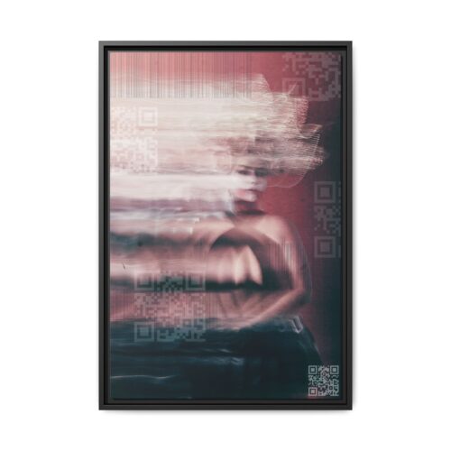 Abstract Glitch Portrait Matte Canvas Print (Framed)