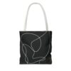 Minimalist Line Art Tote Bag — Embrace Hug Design on Black