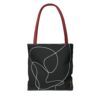 Minimalist Line Art Tote Bag — Embrace Hug Design on Black